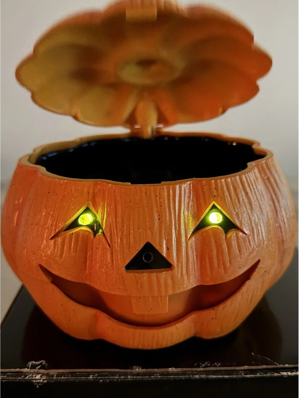Jack O Lantern Candy Bowl Pumpkin Animated Sensor Lighted Talking Department 56